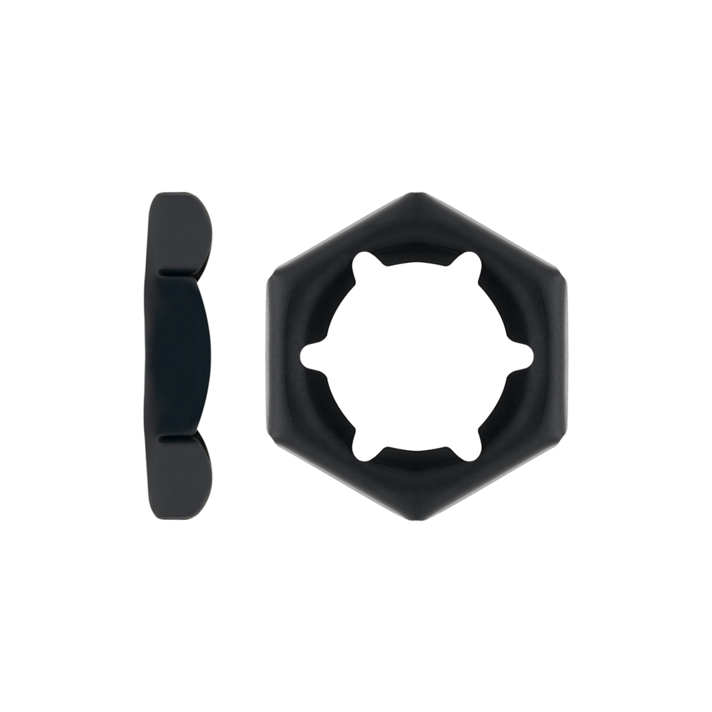 DIN 7967 BL, Tuerca hexagonal de seguridad en acabado negro