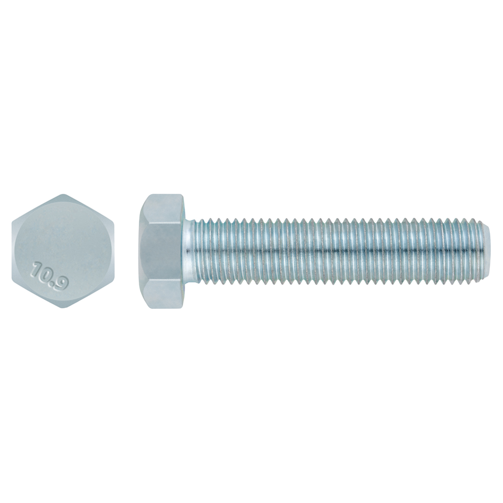 DIN 933 10.9 ZP ~ ISO 4017, Tornillo hexagonal con rosca total en acabado zincado y calidad 10.9