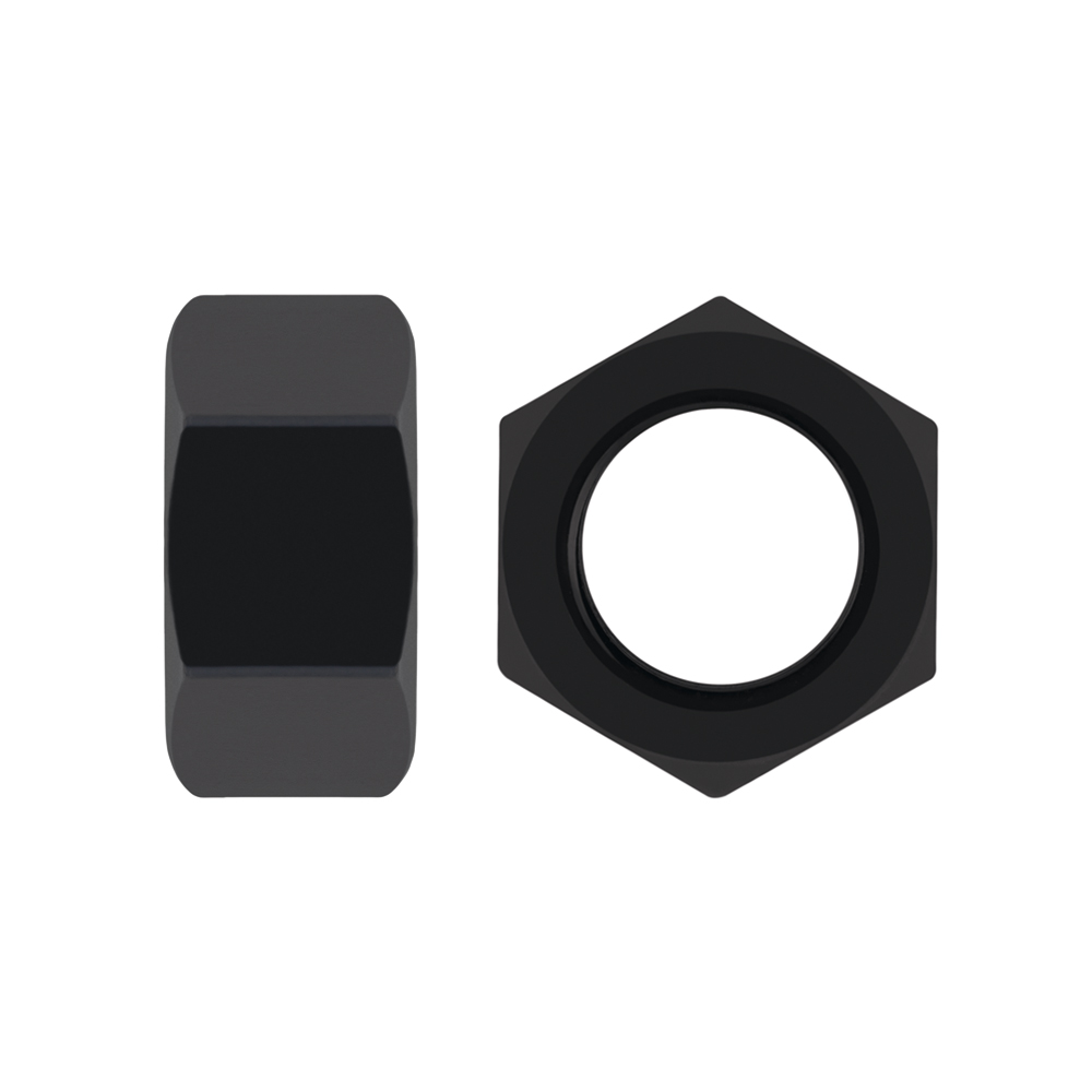 DIN 934.8 FP BL ~ ISO 4032, Tuerca hexagonal con paso fino de rosca en acabado negro y calidad 8