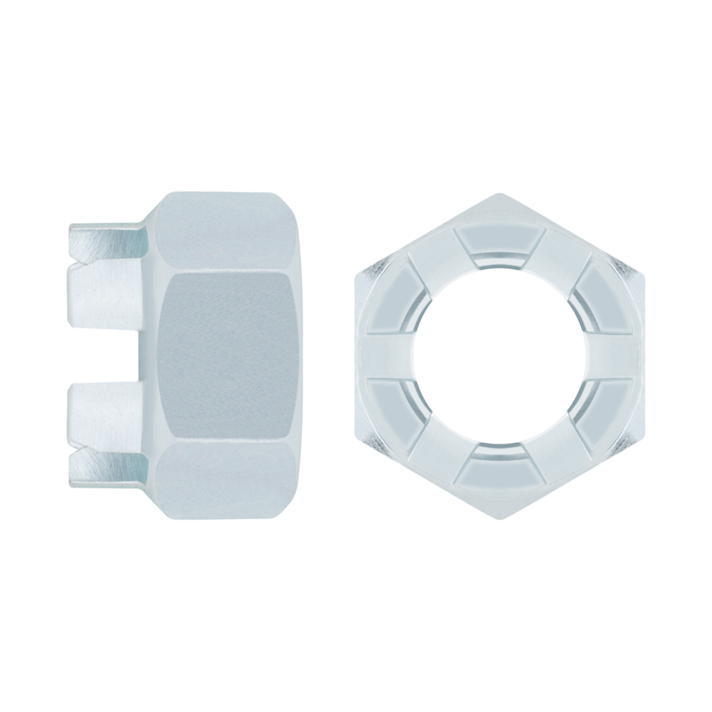 DIN 935 ZP ~ ISO 7035, Tuerca almenada en acabado zincado