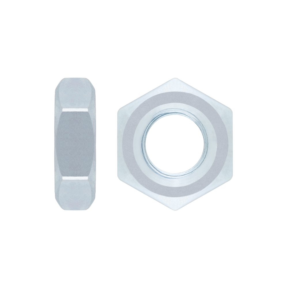 DIN 936 ZP ~ ISO 4035, Contratuerca hexagonal en acabado zincado