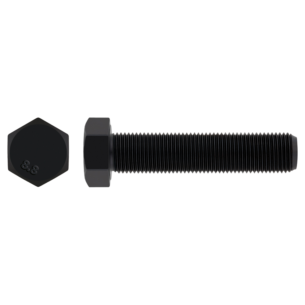 DIN 961 8.8 BL ~ ISO 8676, Tornillo hexagonal con rosca completa en acabado negro y calidad 8.8