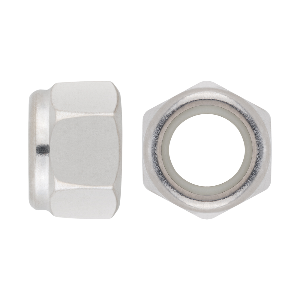 DIN 982 A2 ~ ISO 7040, Tuerca hexagonal autoblocante alta en acero inoxidable A2