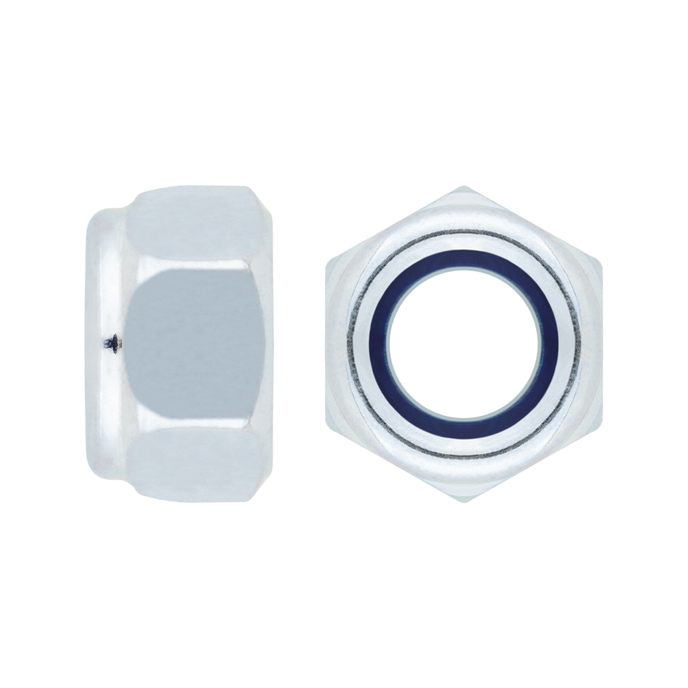 DIN 982 ZP ~ ISO 7040, Tuerca hexagonal autoblocante alta en acabado zincado