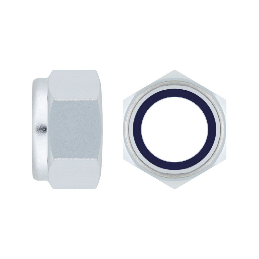 DIN 985.8 ZP ~ ISO 10511, Tuerca hexagonal autoblocante, en acabado zincado y calidad 8