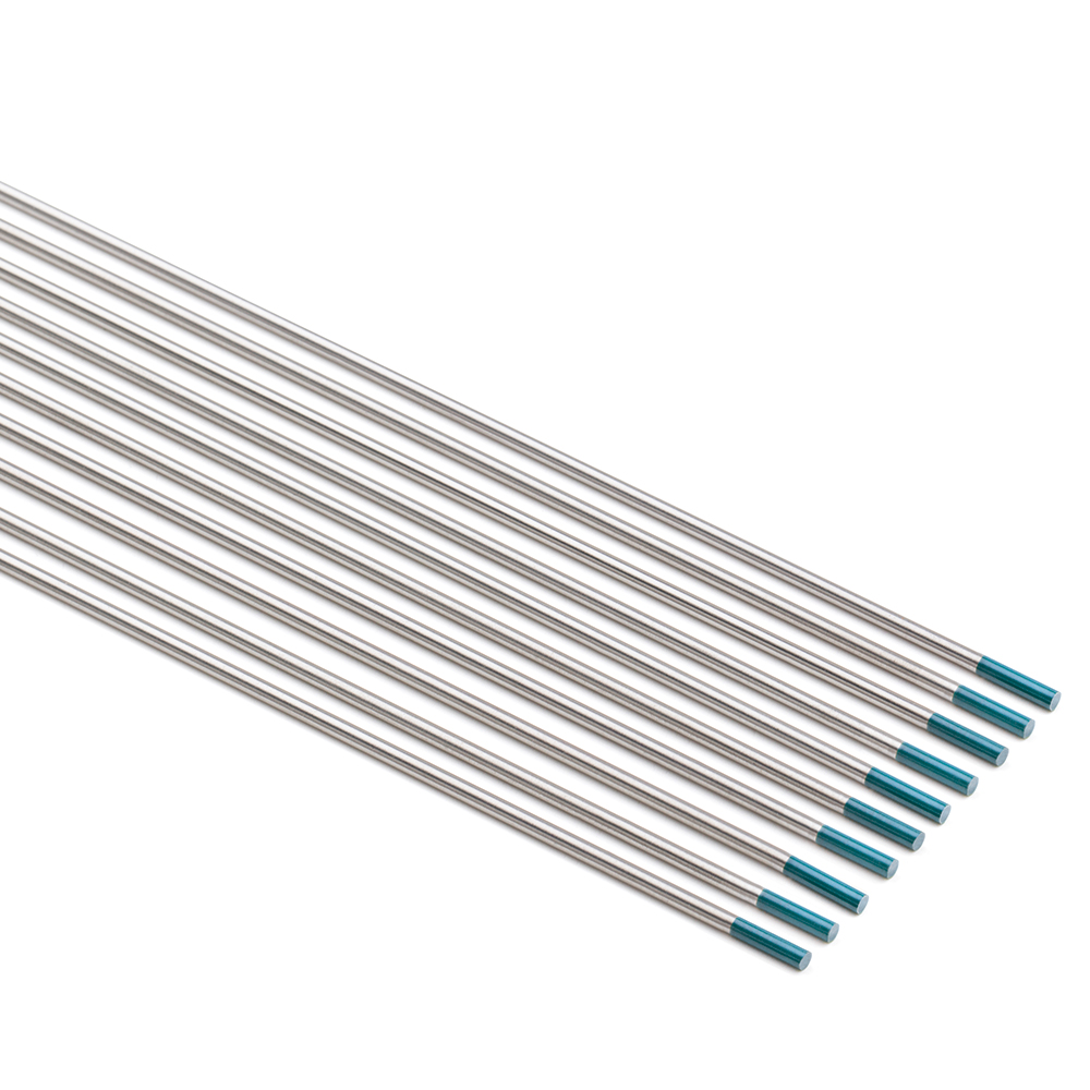 TURQUESA WS2, Electrodo de tungsteno WS2 con una composición de óxidos de tierras raras entre 1,4-1,8% en color turquesa