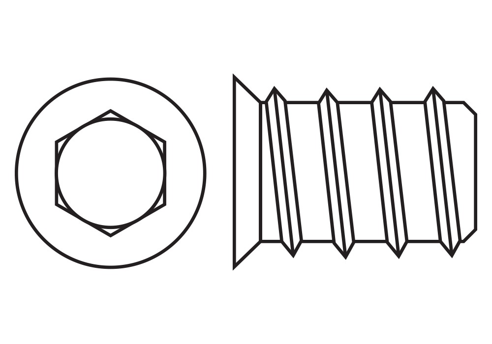 INSERT NUT ZP, Tuerca embutida allen en acabado zincado