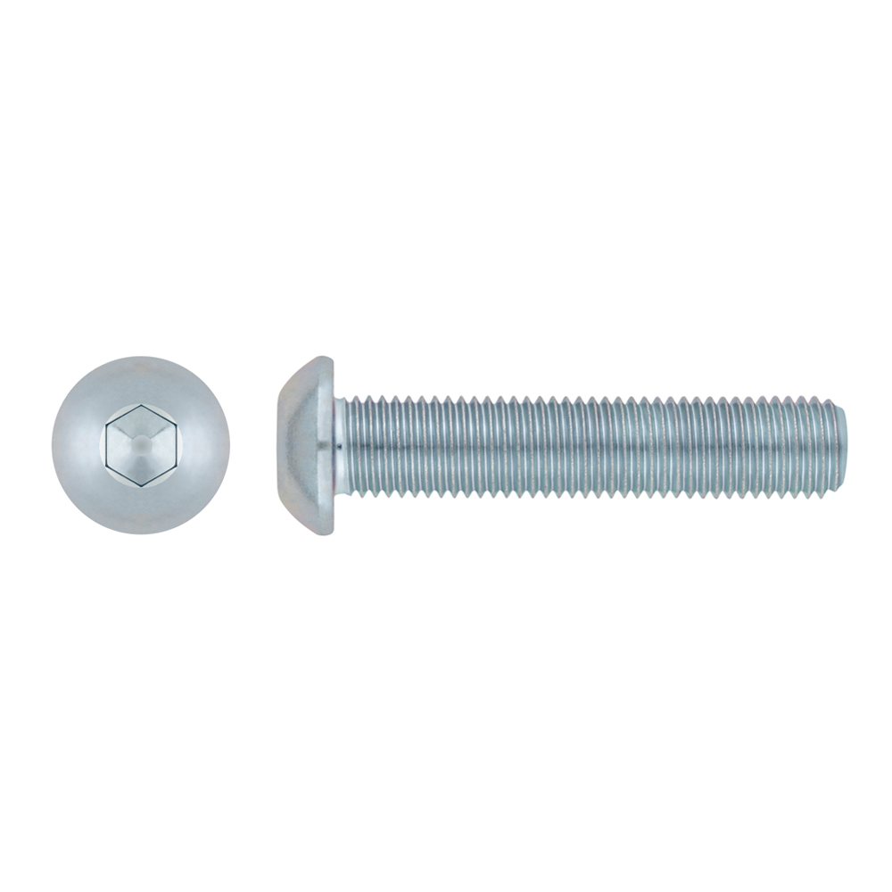 ISO 7380-1 10.9 ZP ~ ISO 7380, Tornillo allen de cabeza redonda en acabado zincado y calidad 10.9
