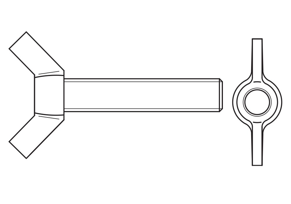 WING SCREW ZP, Tornillo mariposa en acabado zincado
