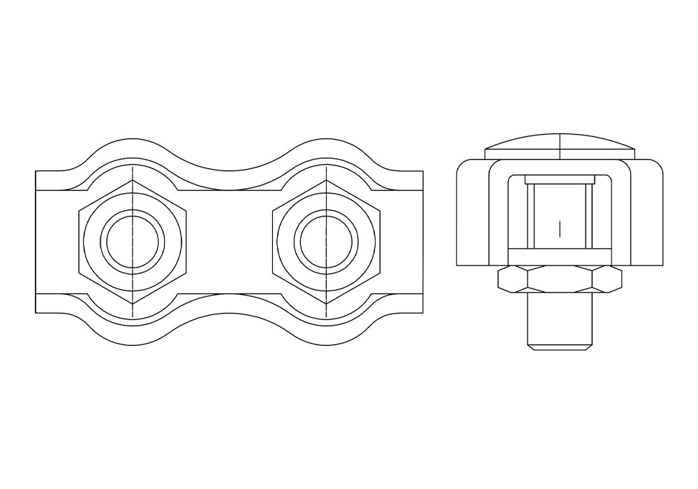 WRC-D ZP, Sujetacable doble en acabado zincado