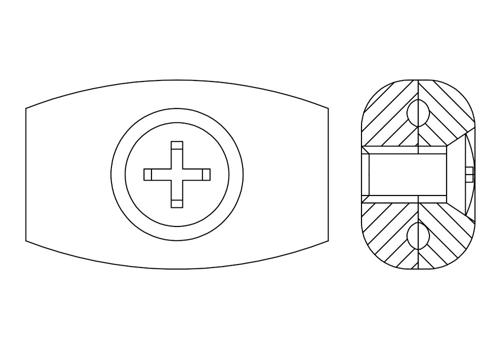 WRC-O ZP, Sujetacable oval en acabado zincado