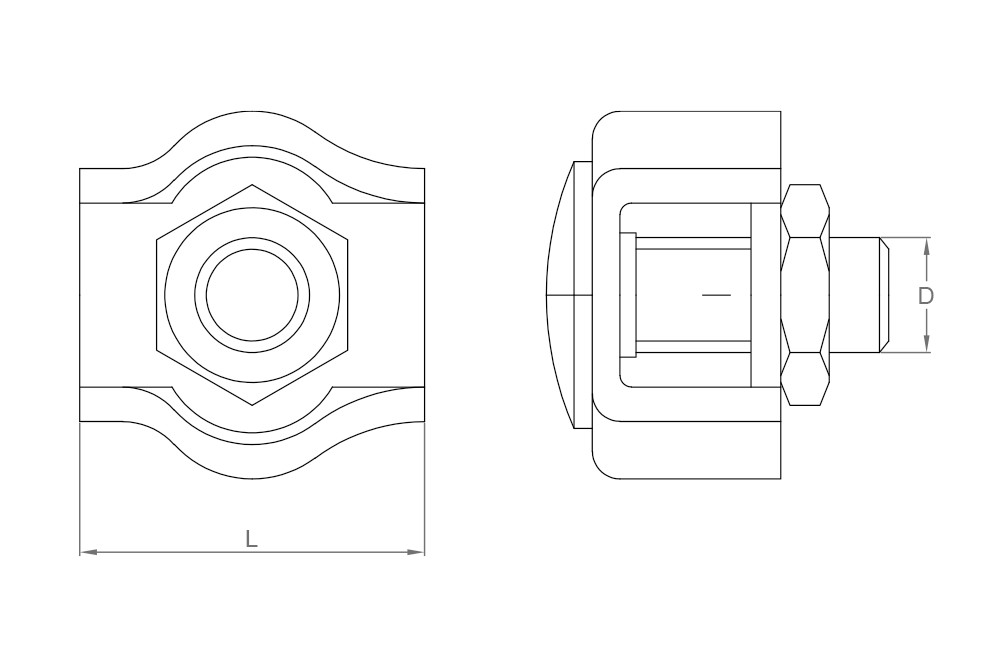 WRC-S ZP, Sujetacable simple en acabado zincado