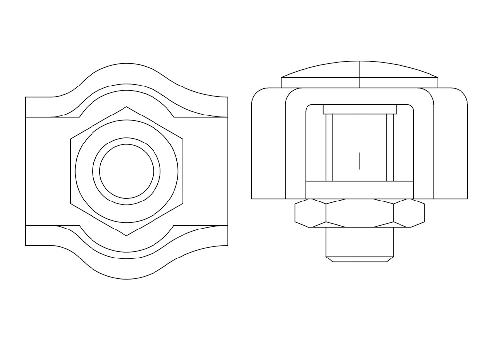 WRC-S ZP, Sujetacable simple en acabado zincado