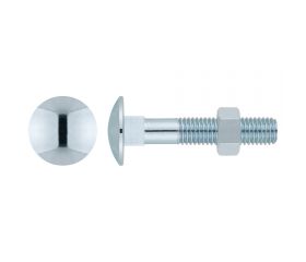 DIN 603-934 ZP ~ ISO 8677/4032, Tornillo carrocero de baja resistencia con cabeza redonda y cuello cuadrado que incorpora tuerca. Su acabado es zincado