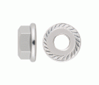 DIN 6923 A4, Tuerca brida grafilada con balona en acero inoxidable A4