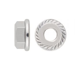 DIN 6923 A2, Tuerca brida grafilada con balona en acero inoxidable A2