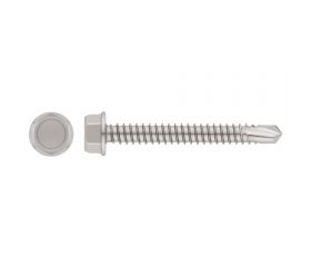 DIN 7504-K A2, Tornillo autotaladrante con punta broca, cabeza hexagonal y arandela estampada en acero inoxidable A2