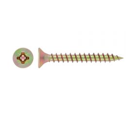 DIN 7505-A YZP, Tirafondo para madera con cabeza avellanada y huella PZ en acabado bicromatado