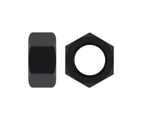 DIN 934.8 FP BL ~ ISO 4032, Tuerca hexagonal con paso fino de rosca en acabado negro y calidad 8