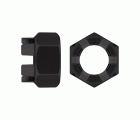 DIN 935.8 BL ~ ISO 7035, Tuerca almenada en acabado negro y calidad 8
