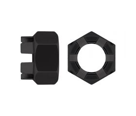DIN 935.8 BL ~ ISO 7035, Tuerca almenada en acabado negro y calidad 8