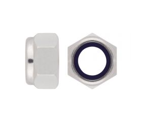 DIN 985 A2 ~ ISO 10511, Tuerca hexagonal autoblocante en acero inoxidable A2