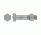 EN 14399-4 10.9 HV SET HDG, Set de tornillería estructural de alta resistencia para precarga, sistema HV con marcado CE, acabado galvanizado en caliente y calidad 10.9