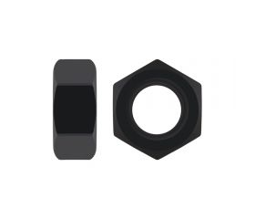 EN 14399-4 10 HV BL, Tuerca hexagonal de estructura con certificación CE en acabado negro