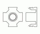 TEE NUT ZP, Tuerca clavable en acabado zincado