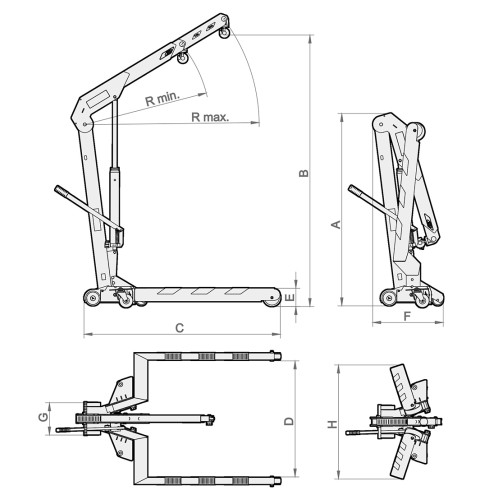 CRP10 | GRUA HIDRAULICA MEGA PLEGABLE P 1000KG