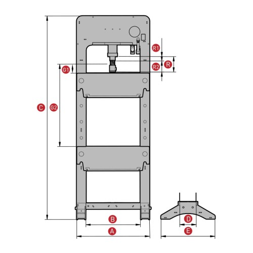 PRC30NF | PRENSA MANUAL Y PEDAL CILINDRO FIJO MEGA 30 TONELADAS