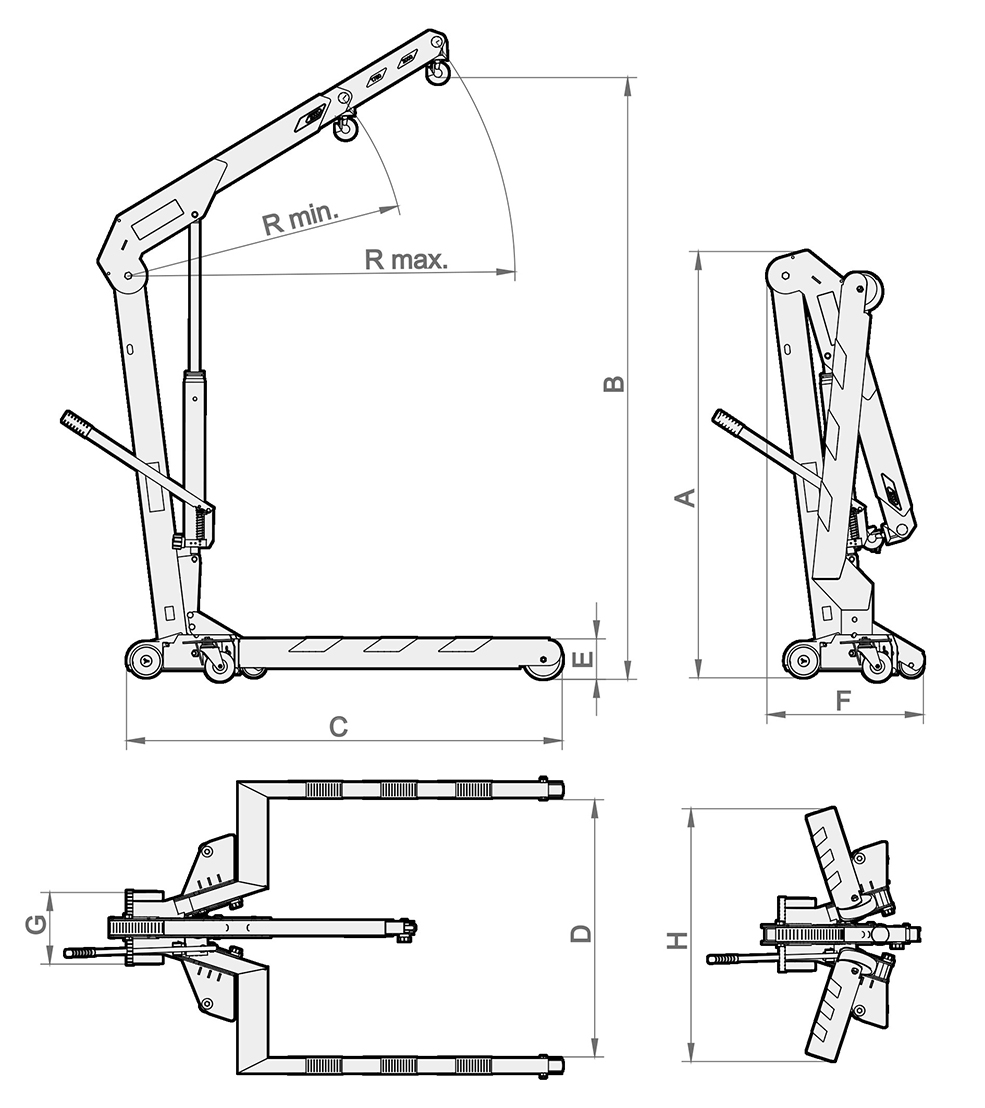 CRP10 | GRUA HIDRAULICA MEGA PLEGABLE P 1000KG