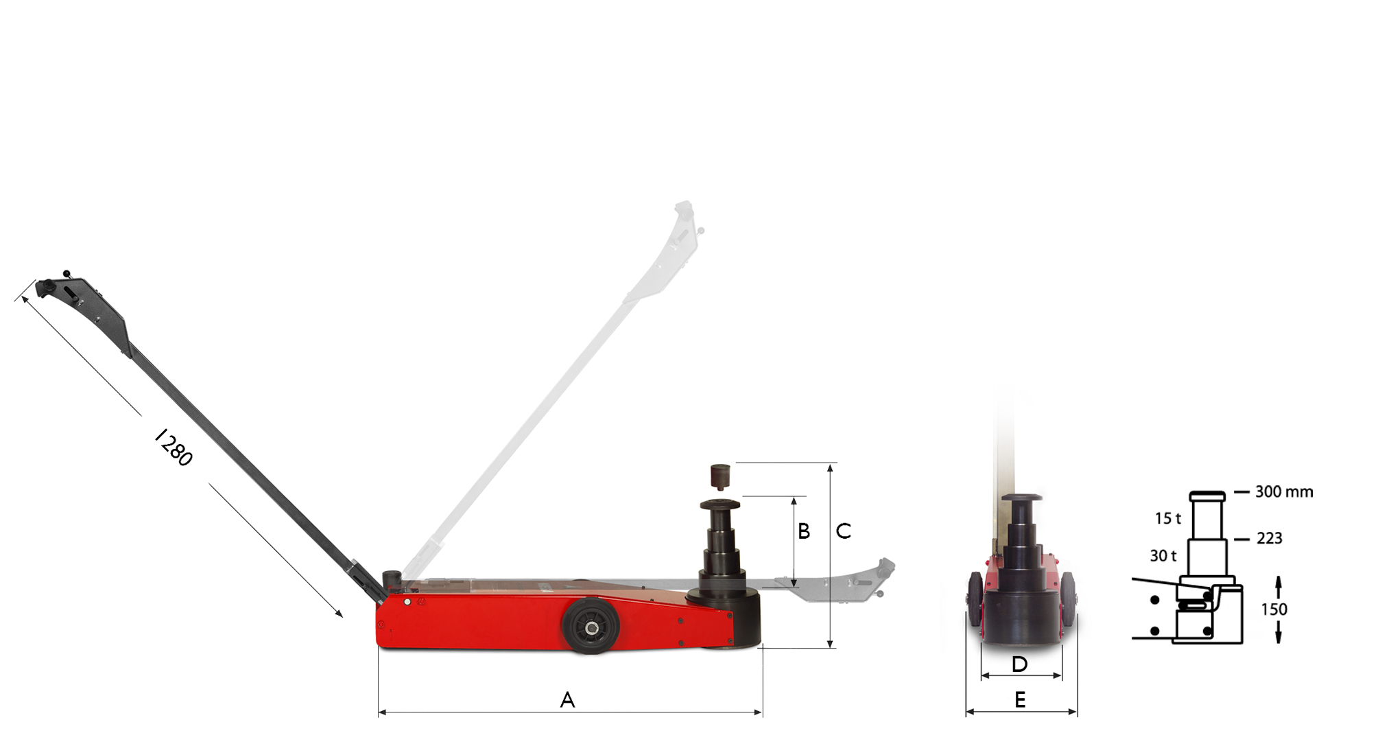 N15-2 | GATO OLEONEUMATICO MEGA 15-30T LARGO