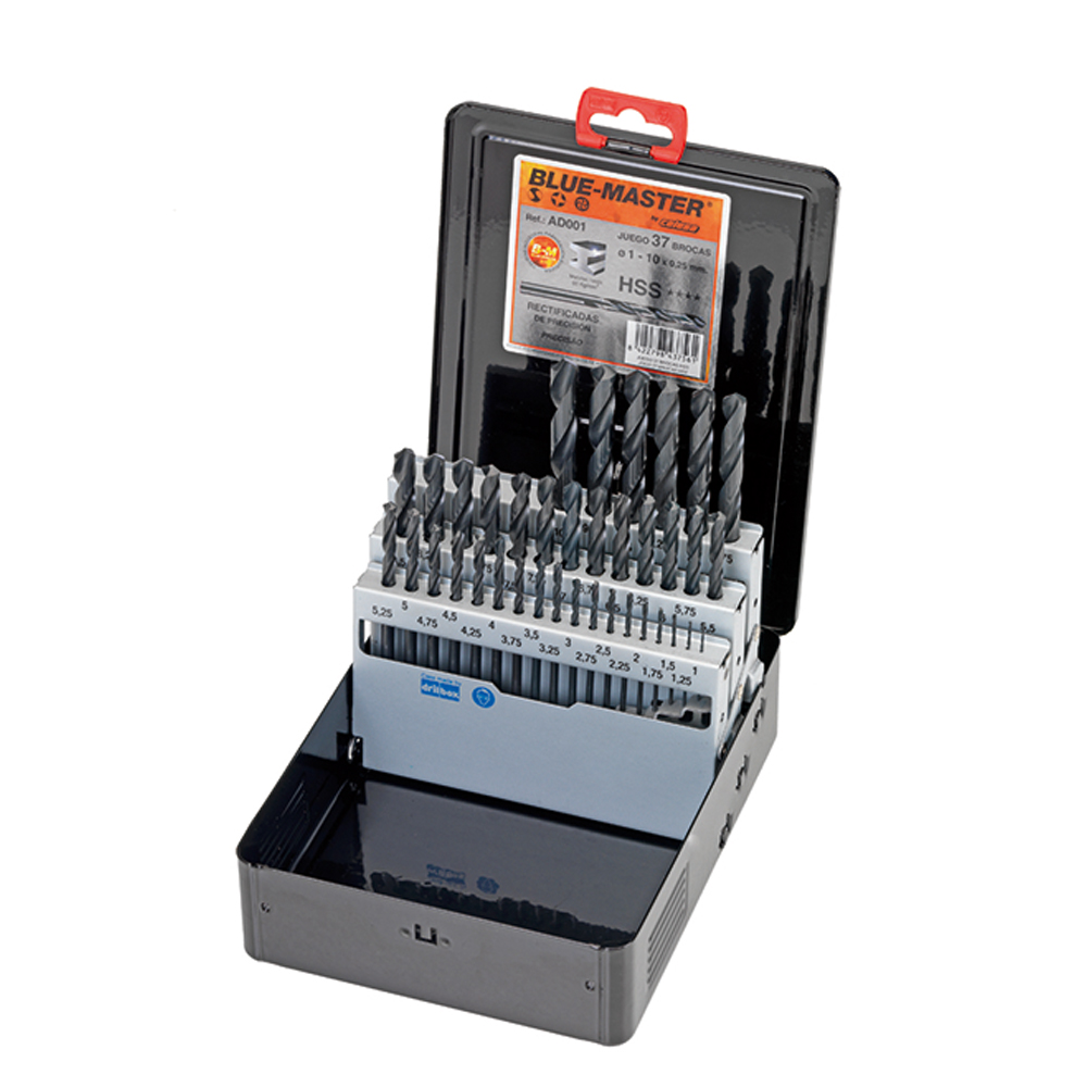 AD001 | ESTUCHE BLUE-MASTER METALICO BROCA HSS Ø 1-10X0,25 MM
