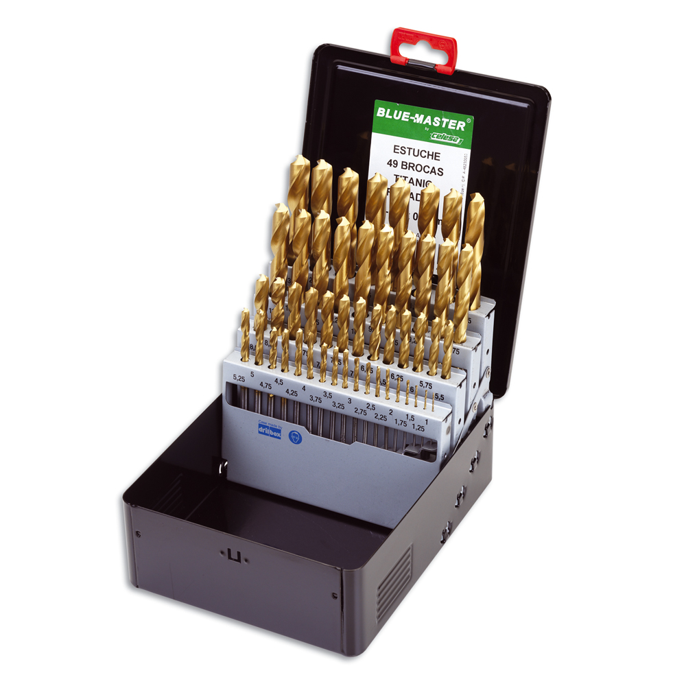 ADT02 | ESTUCHE BLUE-MASTER METALICO BROCA DIN 338 TITANIO 1-13X0,25
