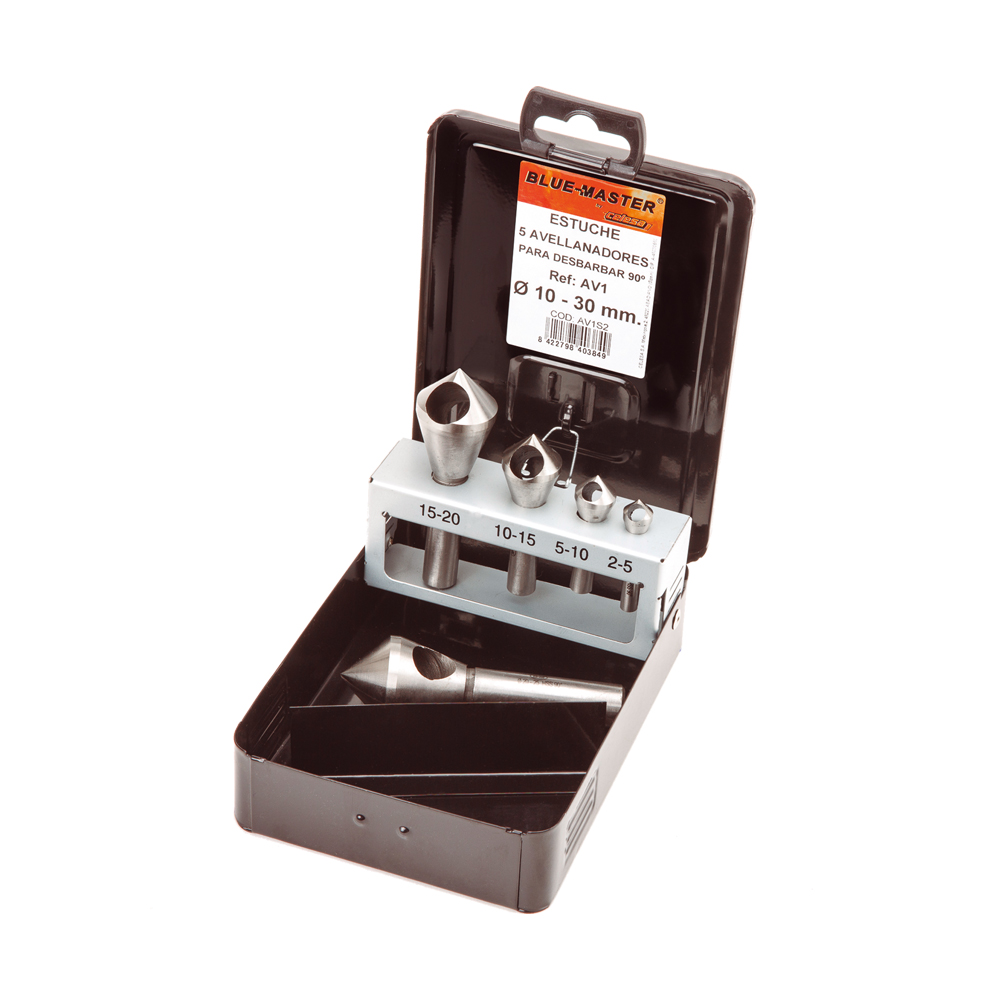 AV1S2 | JUEGO BLUE-MASTER AVELLANADOR P/DESB.C/AGUJ.90º Ø 10 A Ø 30