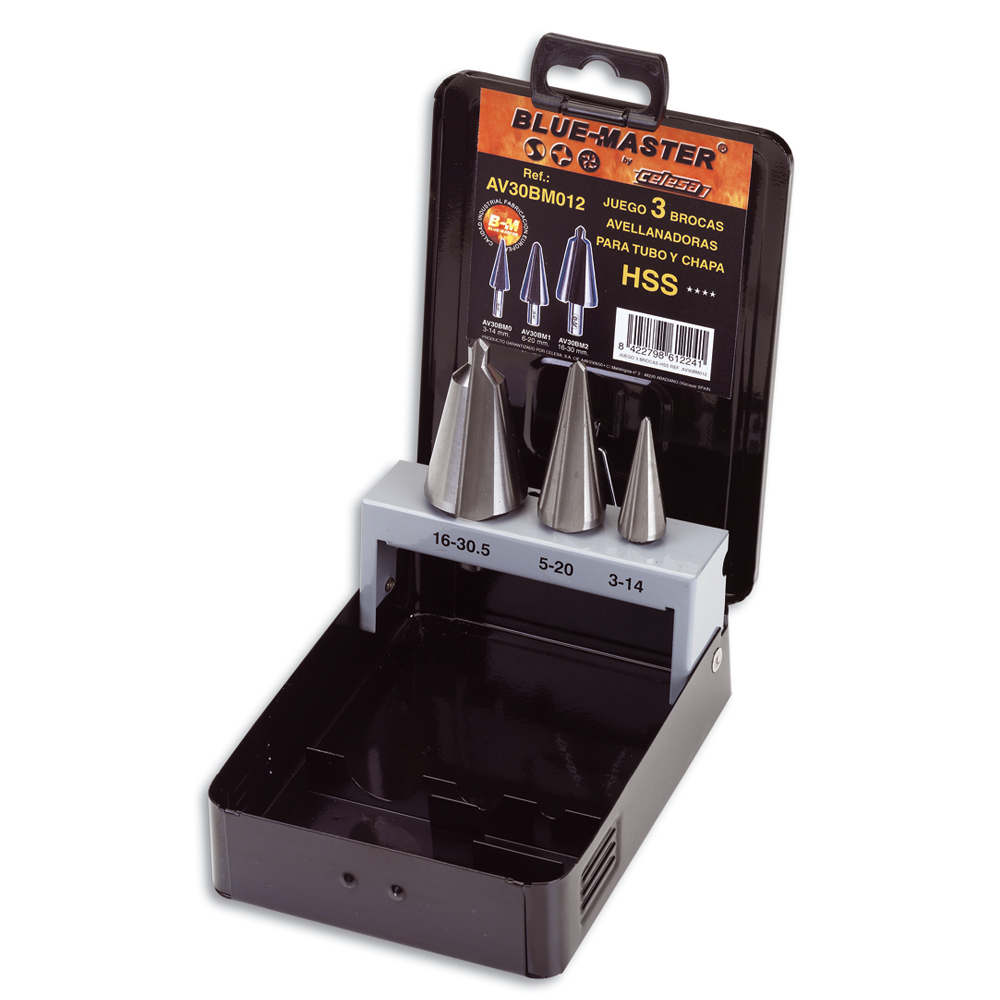 AV30BM012 | ESTUCHE BLUE-MASTER BROCA AVELLANADOR TUBO Y CHAPA AV30BM012