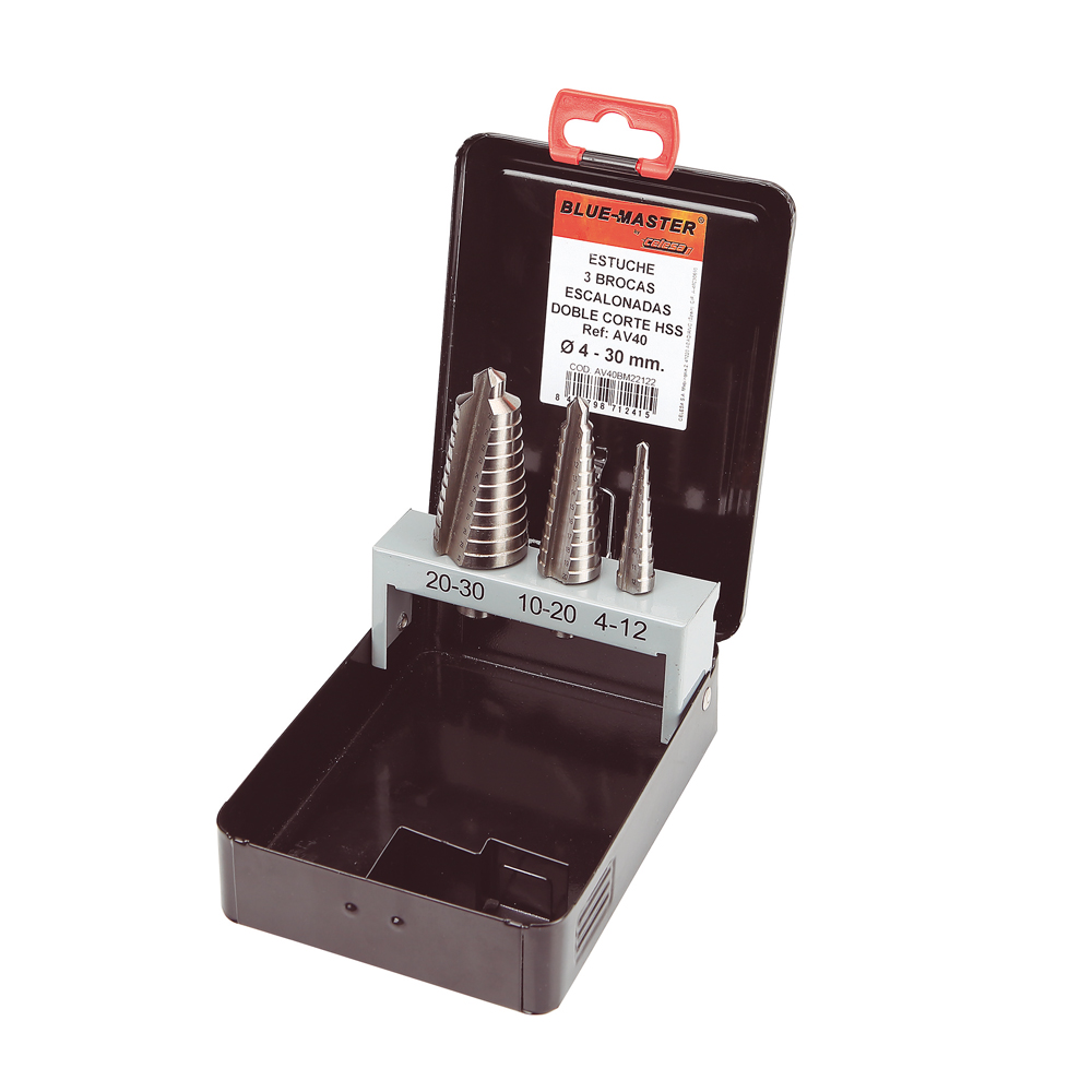 AV40BM22122 | ESTUCHE BLUE-MASTER BROCA AVELLANADOR 3 PIEZAS AV40BM2122