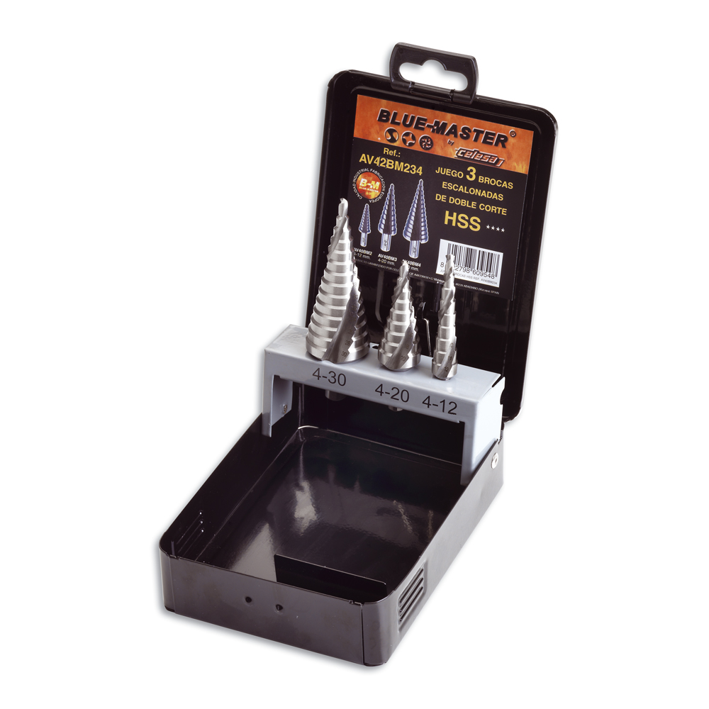 AV42BM234 | ESTUCHE BLUE-MASTER BROCA AVELLANADOR 3 PIEZAS AV42BM234