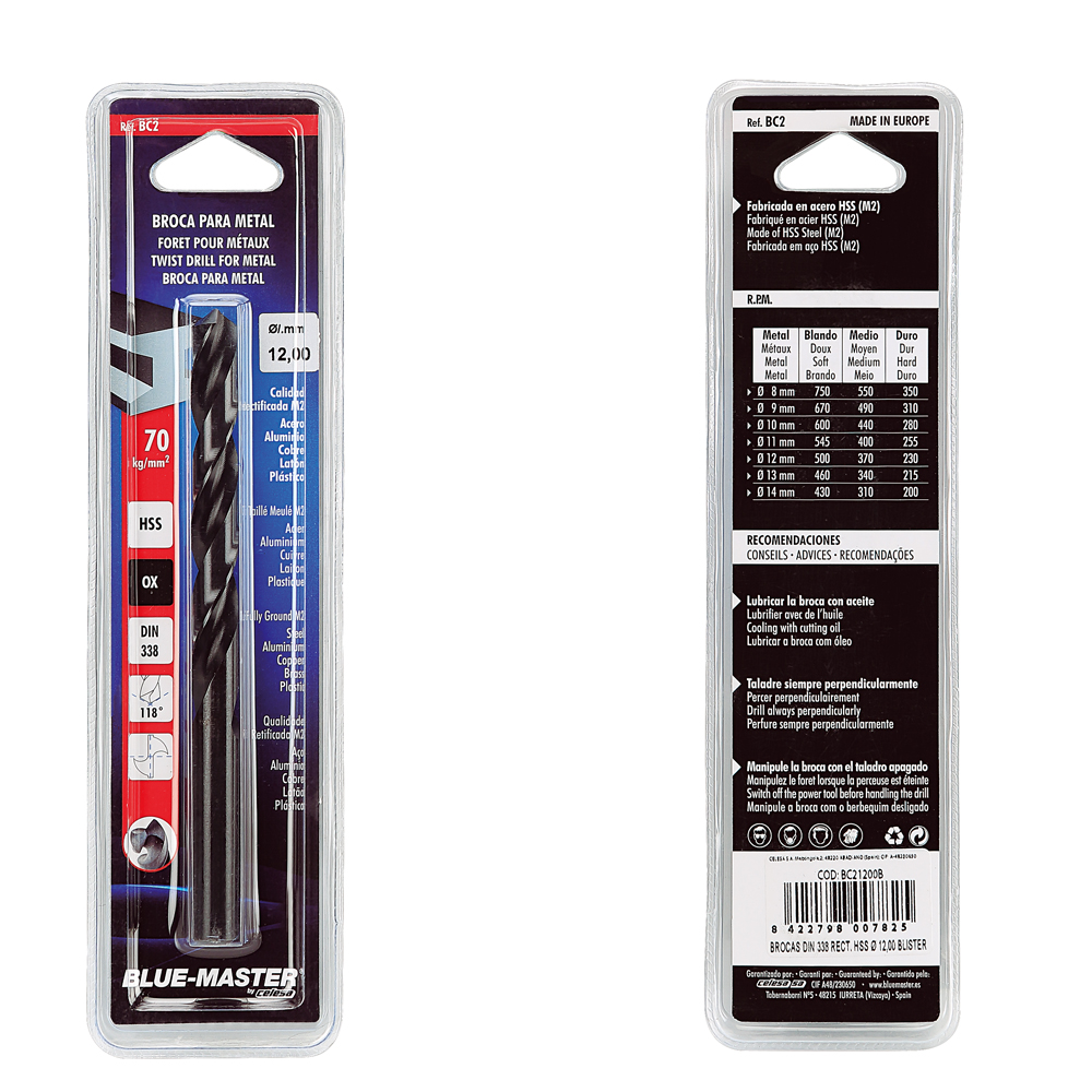BC2B | BROCA BLUE-MASTER DIN-338 HSS RECTIFICADA (EN BLISTER)