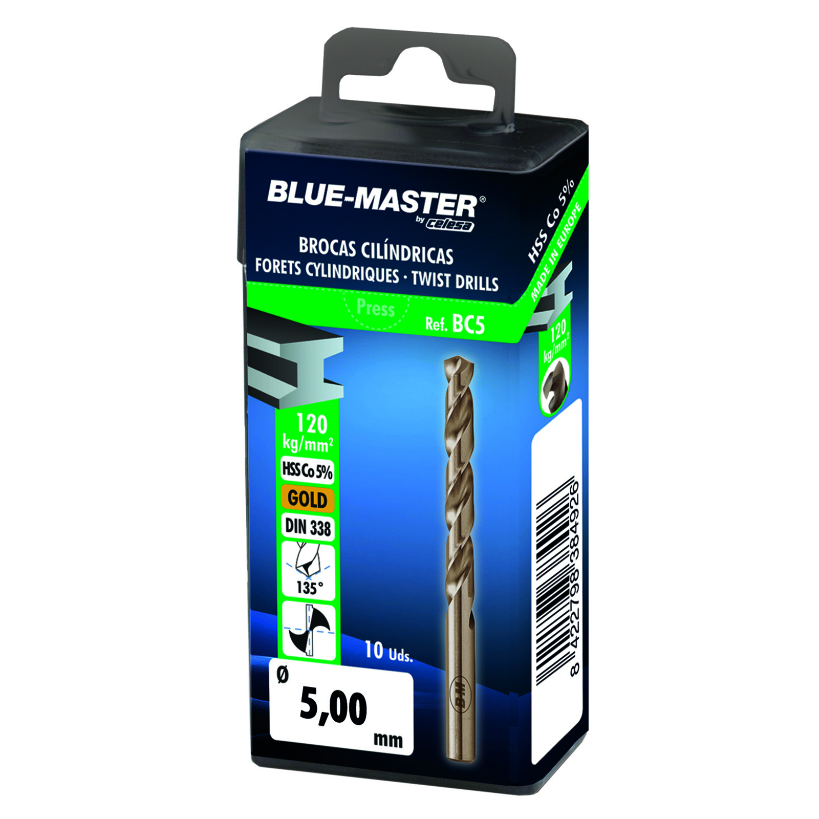 BC5P | BROCA BLUE-MASTER CILINDRICA HSS-COBALTO RECTIFICADA