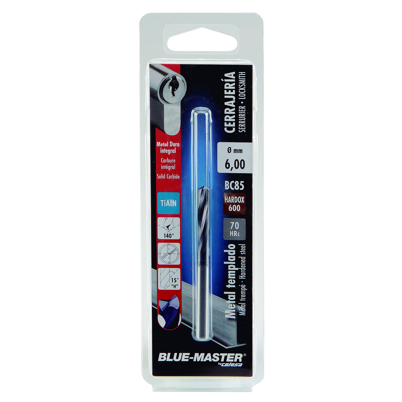 BC85 | BROCA BLUE-MASTER METAL DURO PARA ACERO TEMPLADO 50-70HRC TIALN