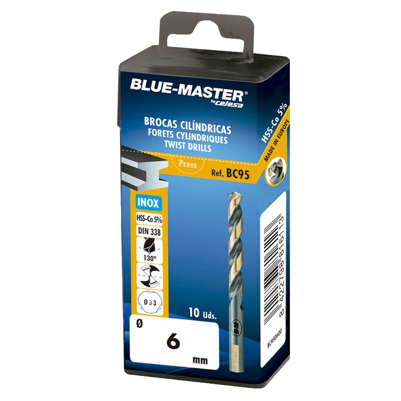 BC95 | BROCA BLUE-MASTER DIN 338 HSSCo ANTI SLIP