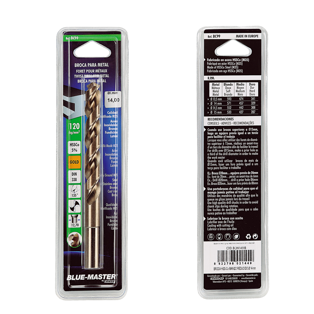 BC99B | BROCA BLUE-MASTER MANGO REDUCIDO HSS-COBALTO (EN BLISTER)