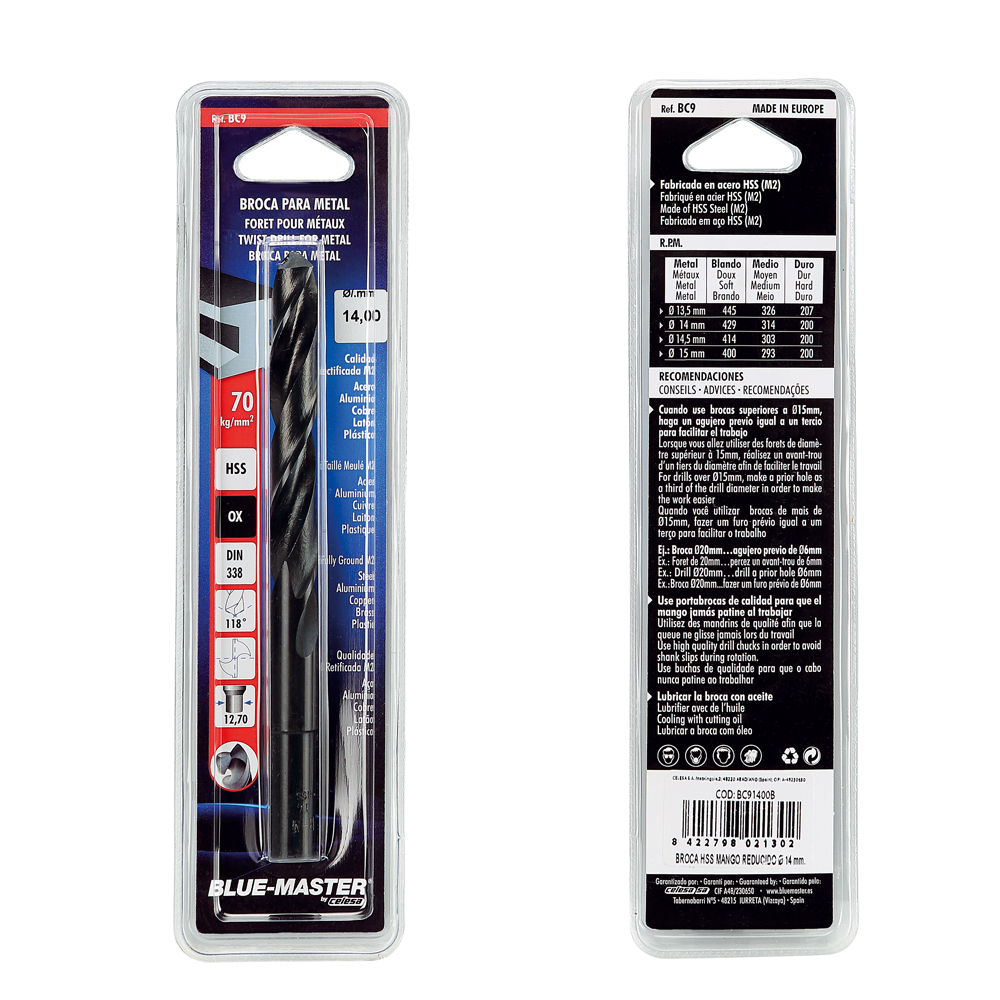 BC9B | BROCA BLUE-MASTER HSS MANGO REDUCIDO (EN BLISTER)