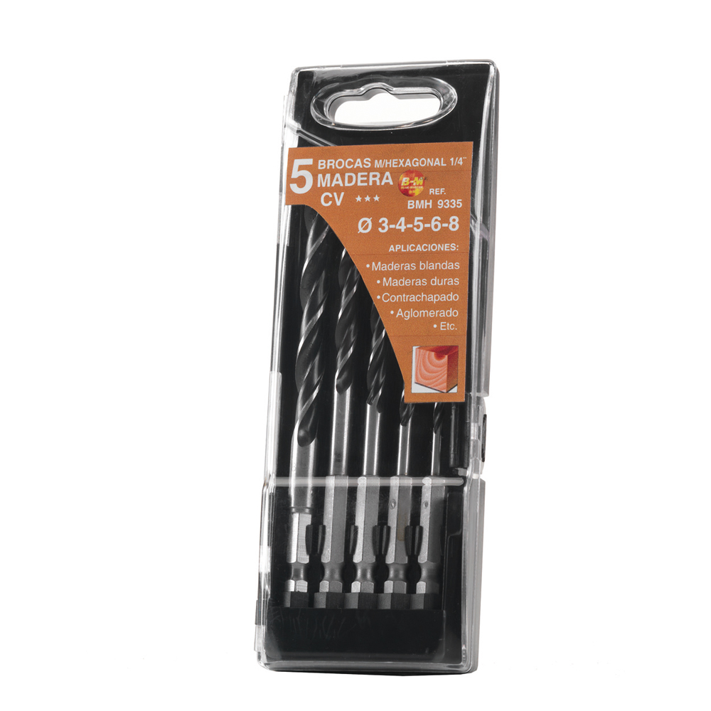 BMH9335 | ESTUCHE BLUE-MASTER BROCA MADERA MANGO HEXAGONAL 3-8 MM REF.9335
