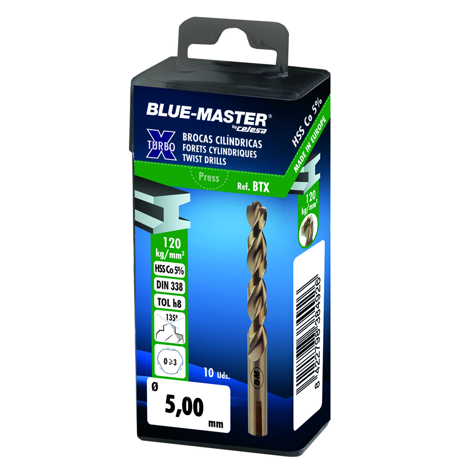 BTX | BROCA BLUE-MASTER DIN 338 HSS-COBALTO XTURBO
