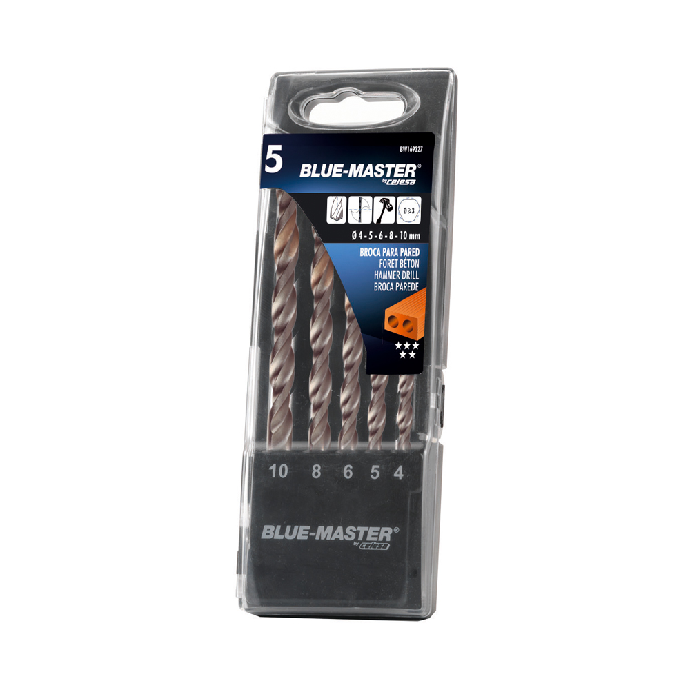 BW169327 | ESTUCHE  BLUE-MASTER 5 BROCAS  PARED EXTRAPROF.Ø4-5-6-8-10mm