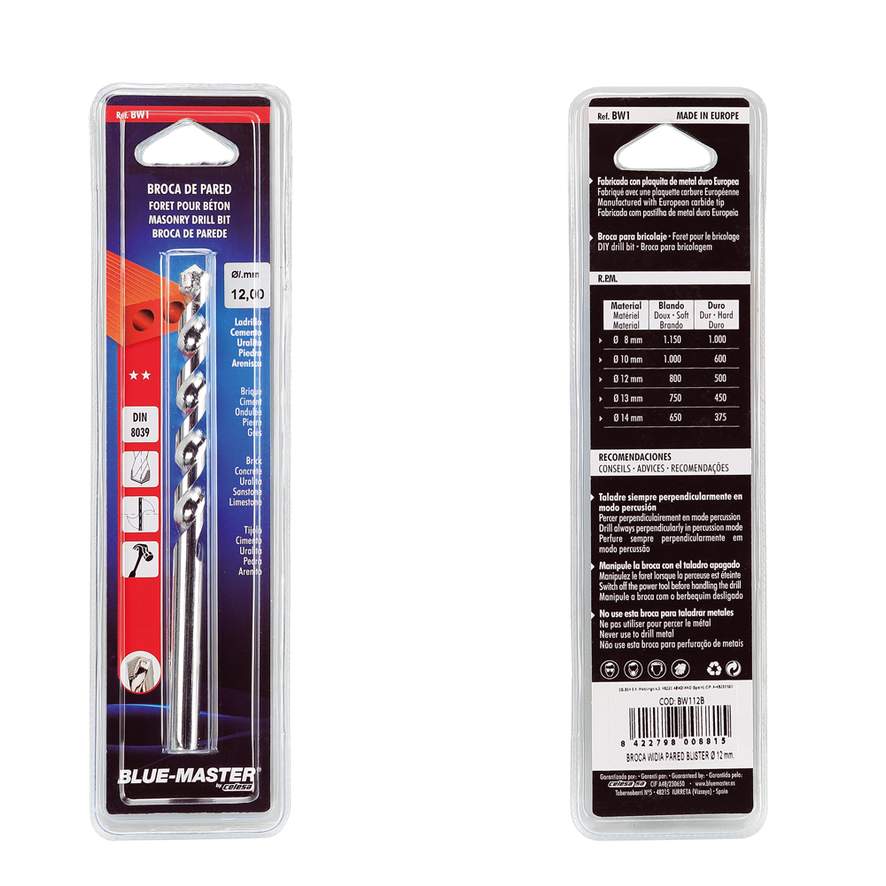 BW1B | BROCA BLUE-MASTER WIDIA PARED BLISTER