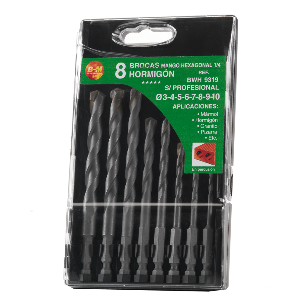 BWH9319 | ESTUCHE BLUE-MASTER BROCA PARED MANGO HEXAGONAL 3-10 MM REF. 9319